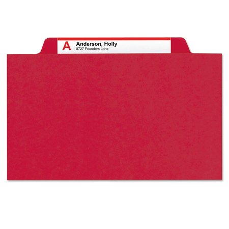 Smead Pressboard Folder, Bright Red, PK10, Width: 11-3/4" 14031